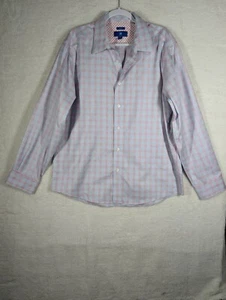 Egara XLarge Men's Slim Long Sleeve Shirt Non Iron Reverse Cuff Geometric Button - Picture 1 of 19