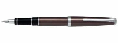 Caneta-tinteiro Pilot Falcon ELABO corpo de metal marrom SM nova na caixa FE-25SR-BNSM - Imagem 1 de 4