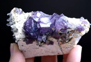 2022 g Natural Window Purple Fluorite & Crystal Mineral Specimen/Yaogangxian China - Bild 1 von 12
