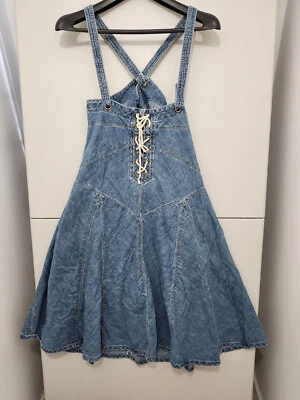 Lauren Ralph Lauren Dress Womens 10 Sleeveless Flare Strap Denim Western Lace Up - Image 1 of 4