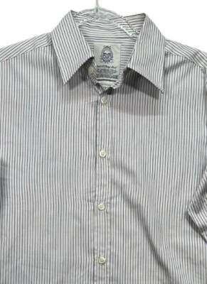 Just A Cheap Shirt Mens Striped Button-Up Shirt Black Gray Size M Long Sleeves - Image 1 of 4