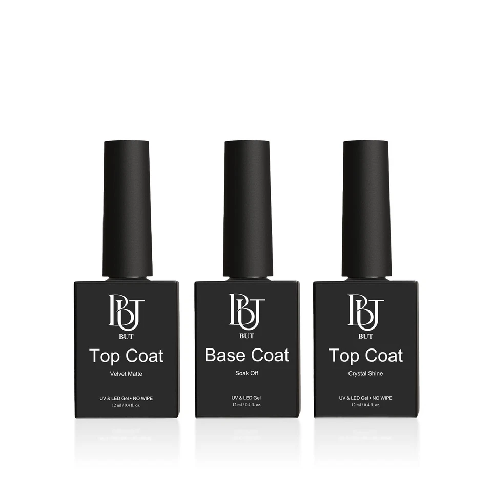 BUT Nails Base Coat Top Coat UV nagellack 3*12 ml Gel Set Soak Off  No-Wipe - Bild 1 von 1