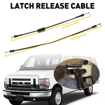 Cable de liberación de pestillo de puerta trasera izquierda para Ford E150 E250 E350 E450 1992-2009 2 piezas Y Foto 1 de 4