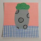 8x8 Inch Acrylic Painting On Watercolor Paper Title 70's Kitchen Plant A1