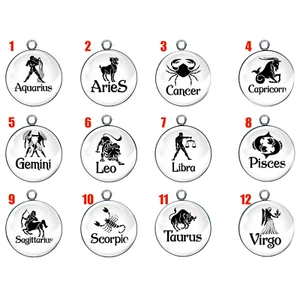 Zodiac Glass Cabochon Charms - Picture 1 of 38