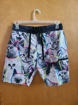 Walnut & 39 2020 Bioworld Merchandising Neon Kitten Swim Trunks, Men's Small - Image 1 of 4