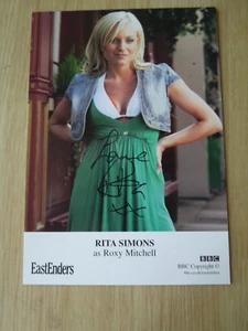 RITA SIMONS *Roxy Mitchell* EASTENDERS HAND SIGNED AUTOGRAPH FAN CAST PHOTO CARD - Picture 1 of 2