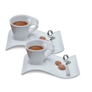 Villeroy & Boch New Wave Caffe Espressotassen, Untertassen und Löffel - NEU - Bild 1 von 4