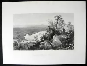 Connecticut Valley from Mount Tom - 1874 Steel Engraving - Bild 1 von 1