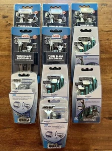 10-Packs Family Dollar & EQUATE Disposable Razors 3 Blades & 4 Blades Razors NEW - Picture 1 of 10