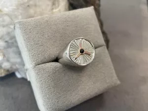 Clogau Welsh Silver & 9ct Rose Gold Yr Wyddfa Summit Signet Ring Size P £140 off - Picture 1 of 14