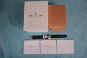 Philip Stein Signature NATURAL FREQUENCY Men's Two-Dial Time Zone Watch. AS NEW - Bild 1 von 1