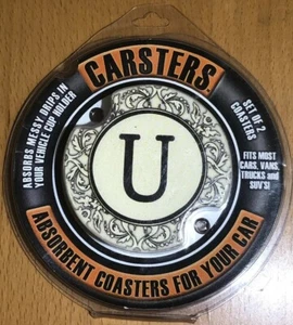 Carsters Saugfähig Auto Untersetzer "U" Initiale Personalisiert Getränkehalter - Bild 1 von 3