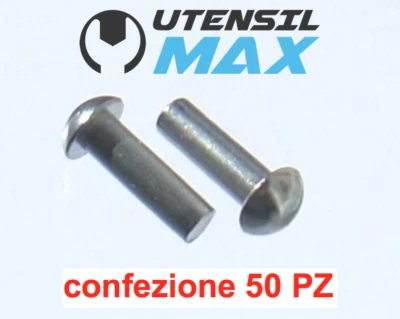 RIBATTINI TESTA BOMBATA FERRO MM 5 conf 50 PZ  - Immagine 1 di 2