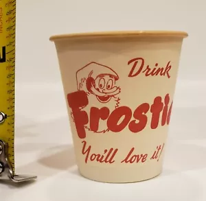 Miniature Frostie Root Beer Sample Waxed Paper Cup "You'll Love it!" 2 1/4" tall - Picture 1 of 2