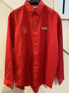 BNWOT PROMOTIONAL COCA-COLA BUTTON DOWN SHIRT SYDNEY OLYMPICS 2000 SIZE LARGE - Picture 1 of 11