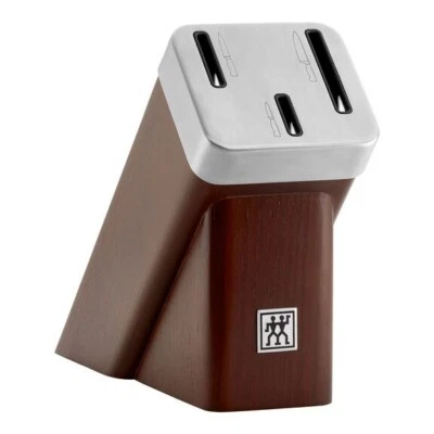 Zwilling Henckels Four Star Self Sharpening Sharpener 3 Knife Block Brown Wood Foto 1 de 3