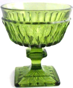 Indiana Glas Mount Vernon grün quadratisch Fuß Champagner/Sherbert Gläser (3) - Bild 1 von 3