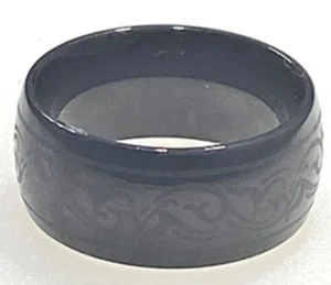 FASHION Black Band IP Plated Tribal Ring - Picture 1 of 3