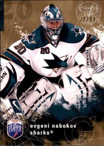2007-08 Be A Player PLAYER'S CLUB #163 Evgeni Nabokov SERIAL #32/99 SHARKS
