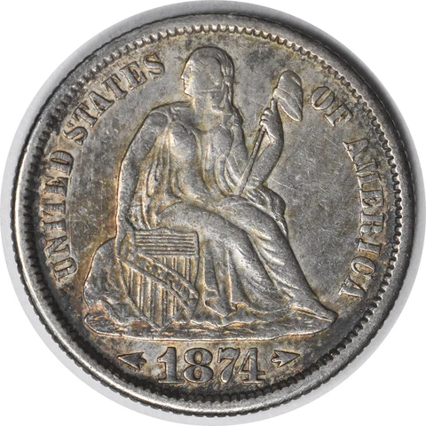 1874 Liberty Seated Silver Dime Arrows AU Uncertified #209 Cover
