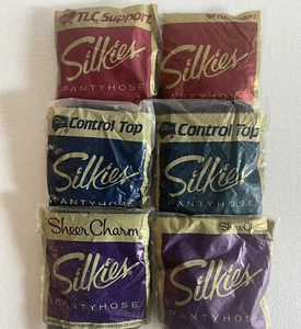 SILKIES PANTYHOSE 2 CONTROL TOP & 2 TOTAL LEG CONTROL 2 SHEER CHARM SMALL WHITE - Picture 1 of 1