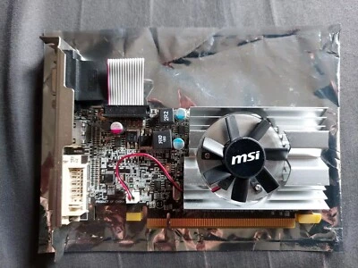 Tested GOOD MSI ATI AMD Radeon HD 6450 1GB PCIe 1 Slot Graphics Video Card GPU - Image 1 of 3