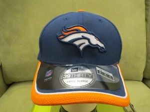 New Era Denver Broncos Línea Lateral Oficial 2014 Azul Marino Ajuste Flexible Sombrero, Talla L/XL - Imagen 1 de 9