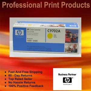 Genuine HP C9702A Yellow Toner Color LaserJet 1500, 2500   OEM Box Unopened  - Picture 1 of 9