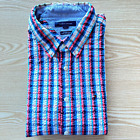 Tommy Hilfiger XXL Shirt Mens 2XL Blue White 27" Pit-to-Pit Designer Custom Fit
