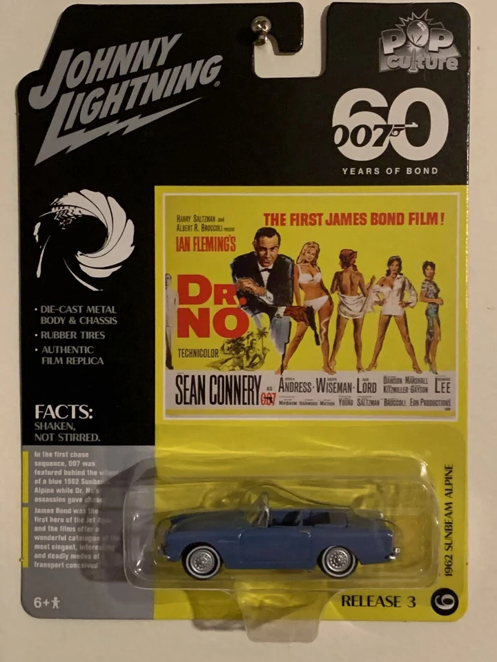 Johnny Lightning 1962 Sunbeam Alpine James Bond 007 Dr. No 1/64 JLPC005-JLSP218
