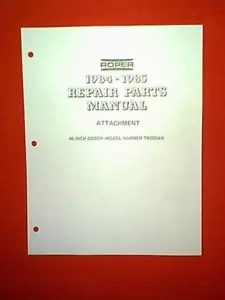 ROPER SEARS TRACTOR 46" DOZER ATTACHMENT MODEL # TR700AR PARTS MANUAL - Picture 1 of 1