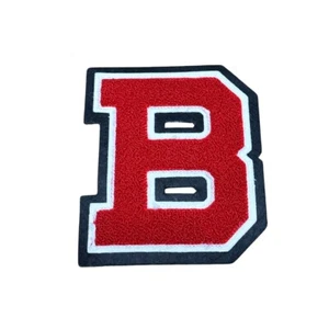 Red B Patch with White and Black Border Varsity Letter - Picture 1 of 4