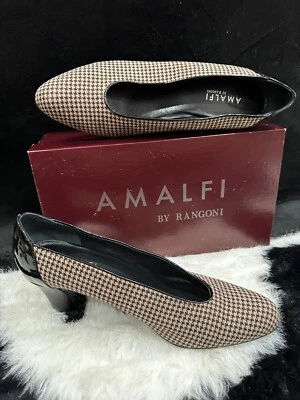 NEW Amalfi By Rangoon, Della/TES Taupe Classic Houndstooth w Box FREE SHIPPING - Image 1 of 4