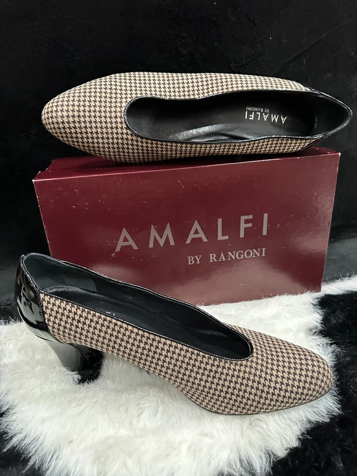 NEW Amalfi By Rangoon, Della/TES Taupe Classic Houndstooth w Box FREE SHIPPING - Image 1 of 4