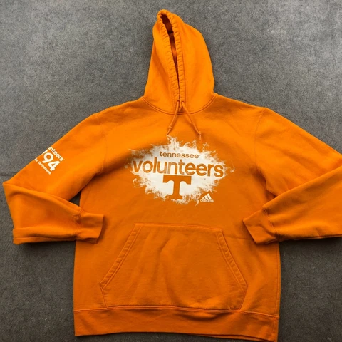 Tennessee Volunteers Hoodie Mens Small Orange Spell Out Adidas Sweatshirt * Cover