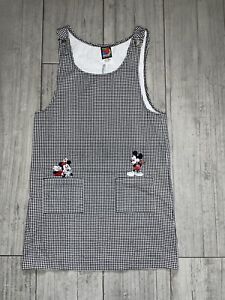 VTG Mickey Unlimited Girls Sz 14 Disney Jumper Dress Minnie Front Pockets Used