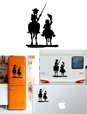 JUATINASLUIS Quijote Und Sancho Gruß, Vinylaufkleber Version V2s-Izda