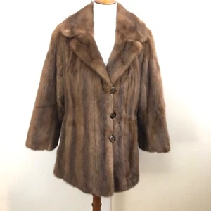 Abrigo de piel de visón vintage Martin Victor Furs Alaska cochecito Demi Buff pastel talla M - Imagen 1 de 12