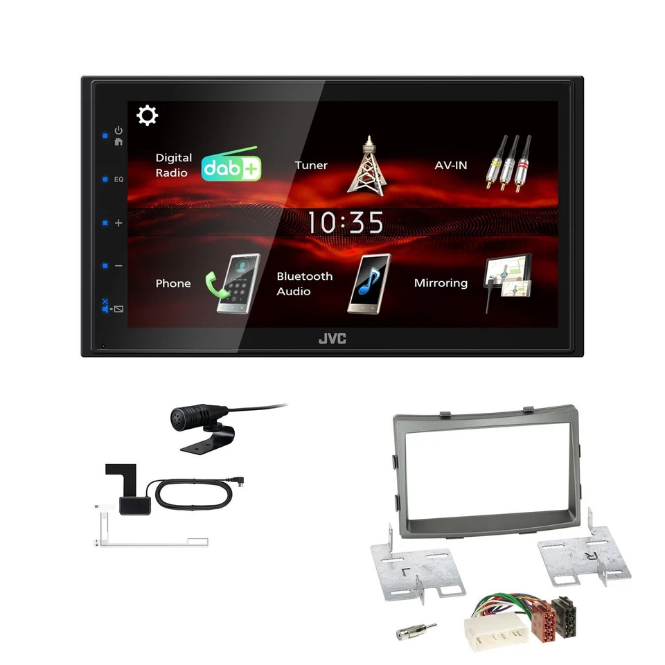 JVC KW-M180DBT 2DIN DAB+ Autoradio für Ssangyong Rodius II ab 2013 dunkelsilber - Bild 1 von 4
