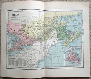 Eastern Canada - Original 1882 Map by Phillips & Hunt. Antique - Picture 1 of 2