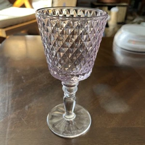 Villeroy & Boch Retro Country Mauve Glass Goblet Lavender & Clear - Picture 1 of 3