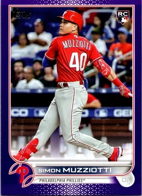 2022 Topps Update #US19 Simon Muzziotti Purple Rookie RC - Image 1 of 2
