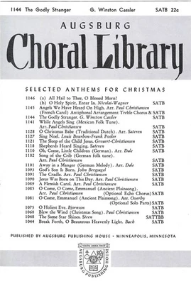 The Godly Stranger G. Winston Cassler SATB хоровые ноты аугсбургский хоровой ли - Изображение 1 из 4