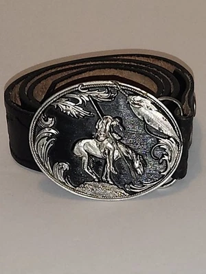  CINTURÓN VINTAGE 1995 ***END OF THE TRAIL*** ARTE NATIVO Hebilla con Cinturón M34  Foto 1 de 4