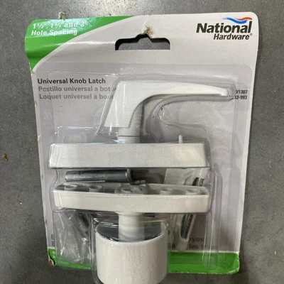 Pestillo de perilla universal National Hardware N212-993 blanco fundido a presión V1307 Foto 1 de 4