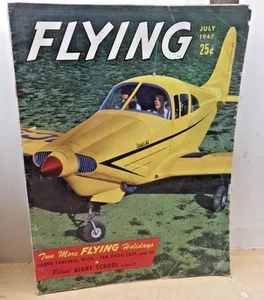 LOT OF 3 FLYING Magazines 1940's airplanes AIRLINES TRANSPORTATION - Picture 1 of 3