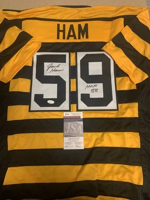 Jack Ham Signed Pittsburgh Steelers Bumble Bee Jersey Inscrd "HOF 88" (JSA COA) - Image 1 of 4