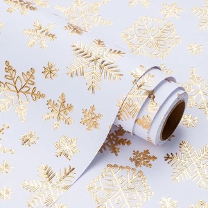 WRAPAHOLIC 3D Kraft Christmas Wrapping Paper Roll - Mini Roll - 17 Inch x 16.5 F - Picture 1 of 7