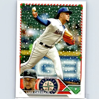 2023 Topps Holiday Luis Castillo #H156 Seattle Mariners - Image 1 of 2